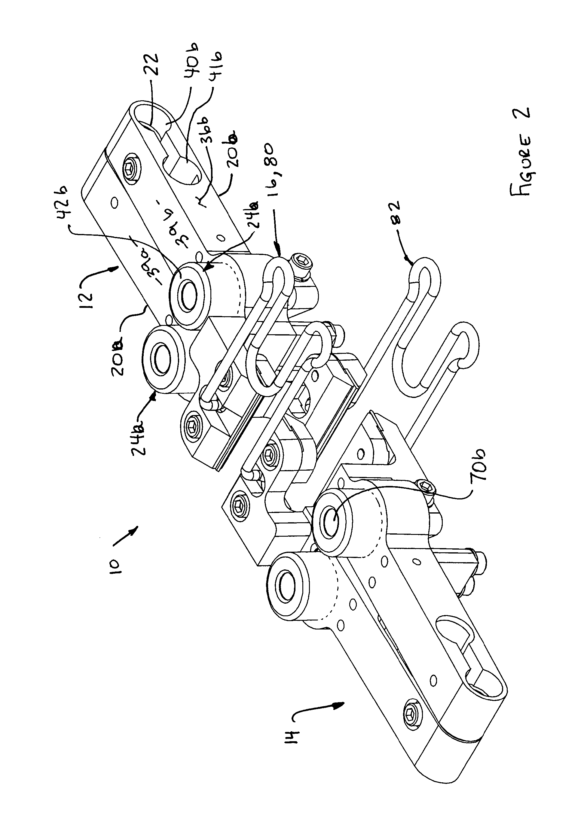 Extensometer assembly for use in material testing systems