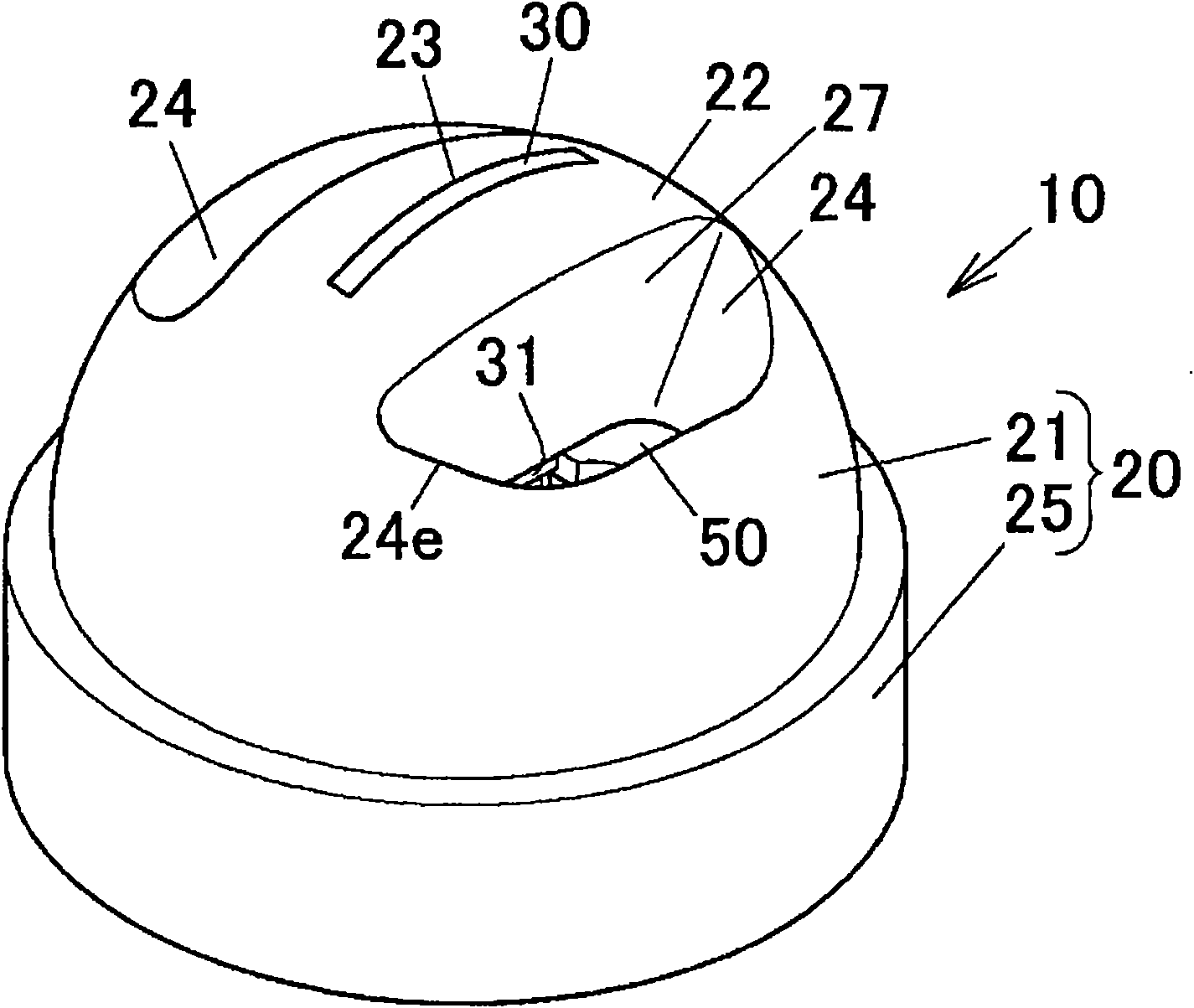 Die for extrusion molding of metal material