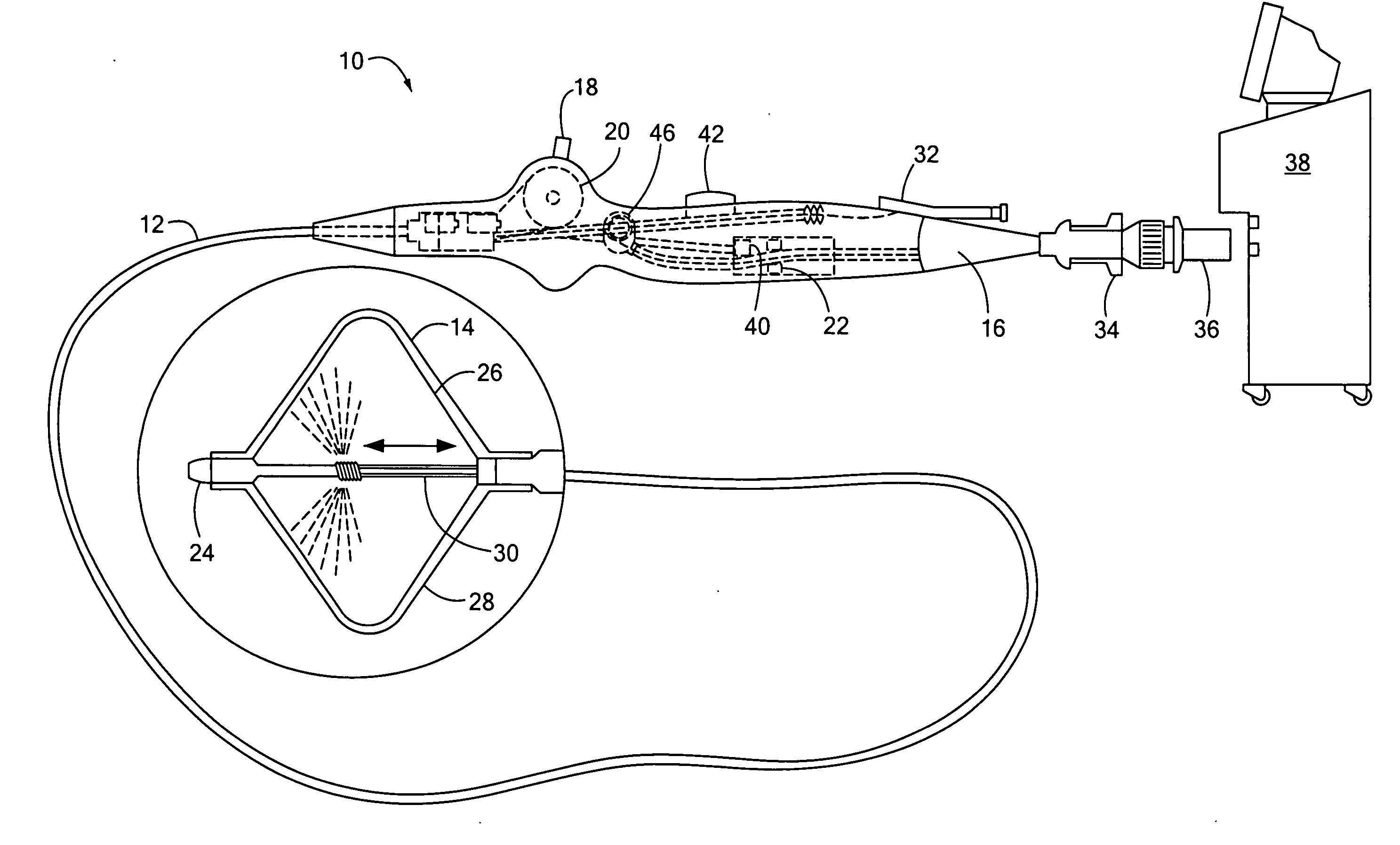 Distal cooling distribution system for a medical device