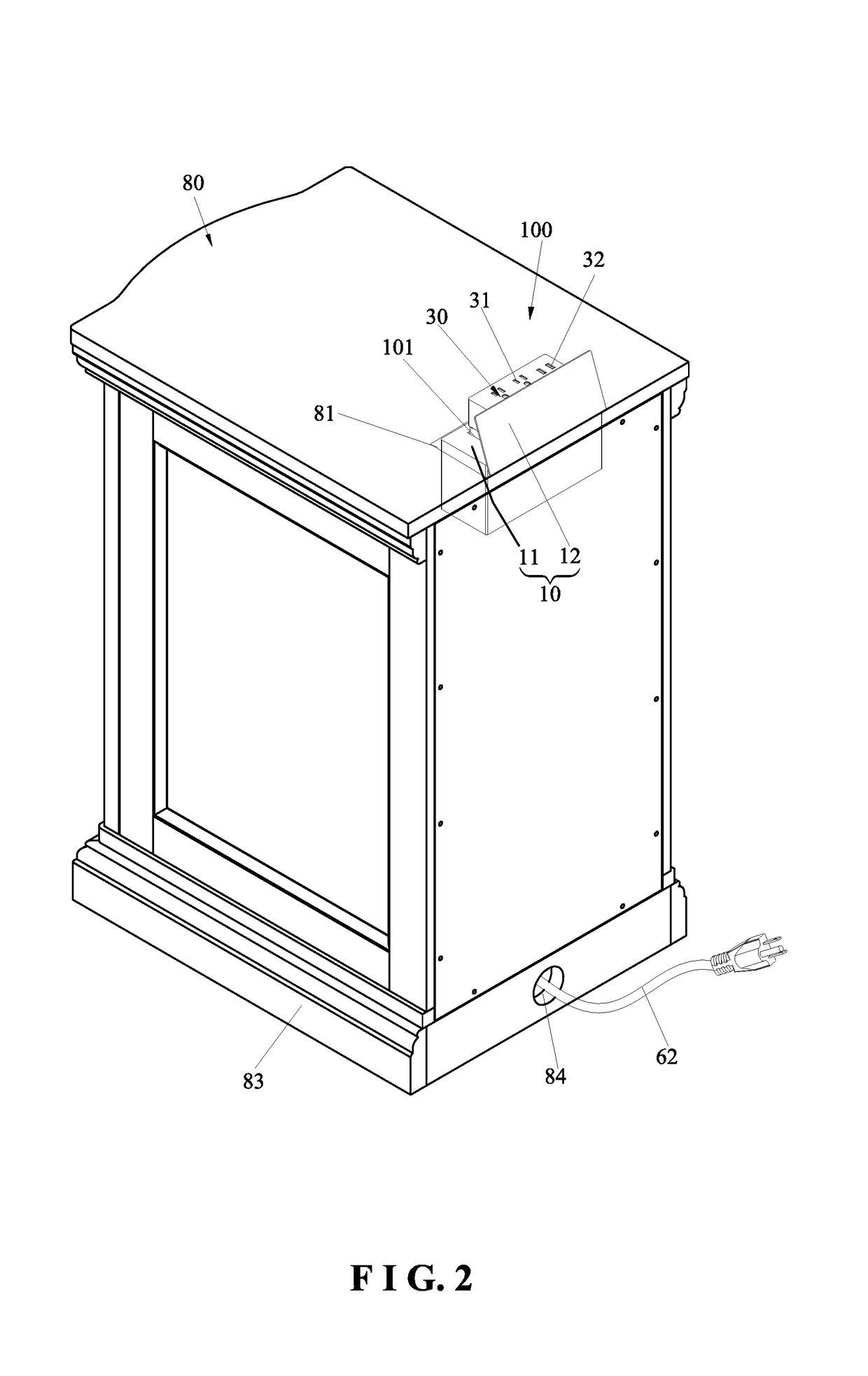 Table cabinet having power-driven lifting socket and power-driven lifting socket