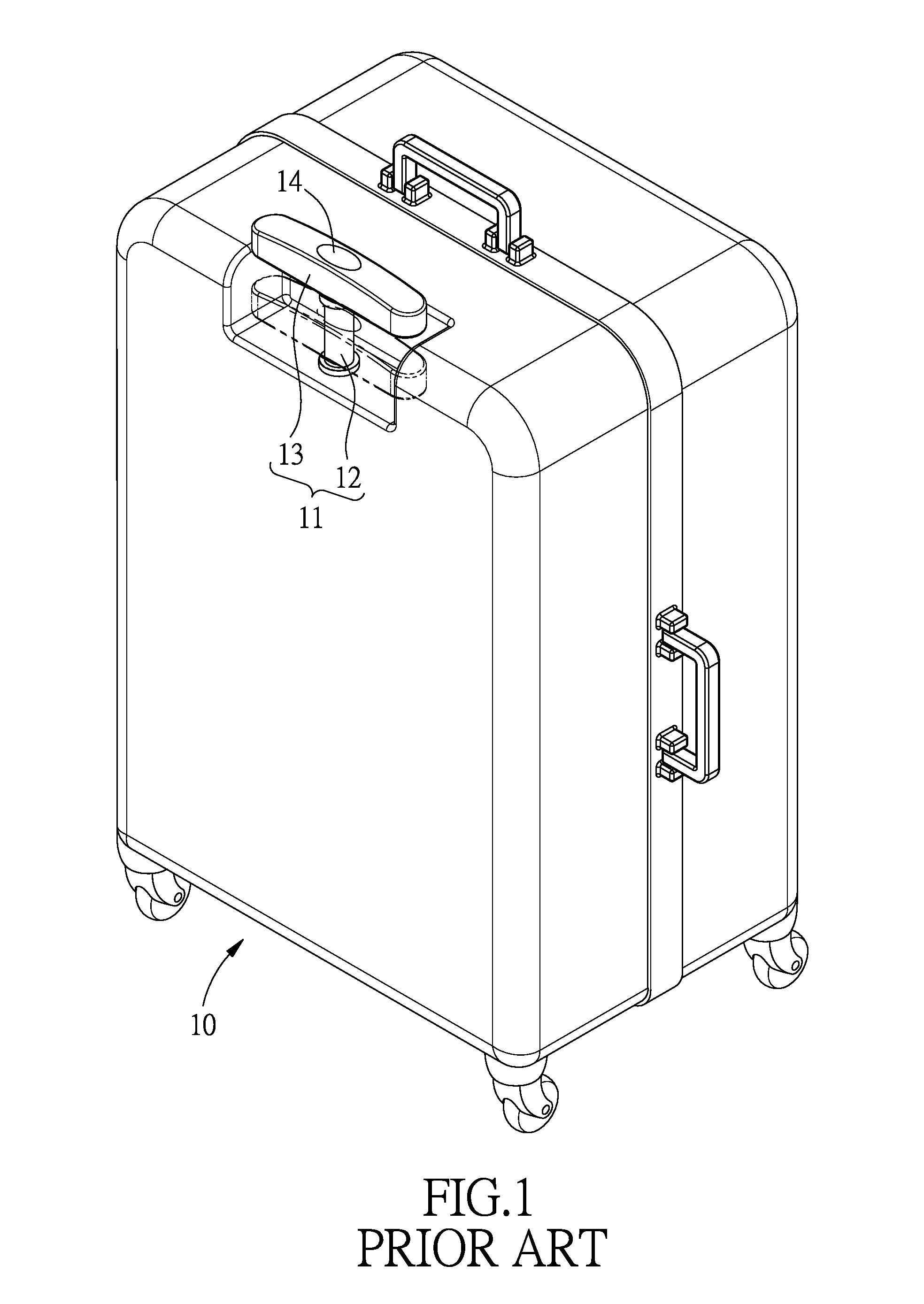Handle structure for a draw bar of a luggage case