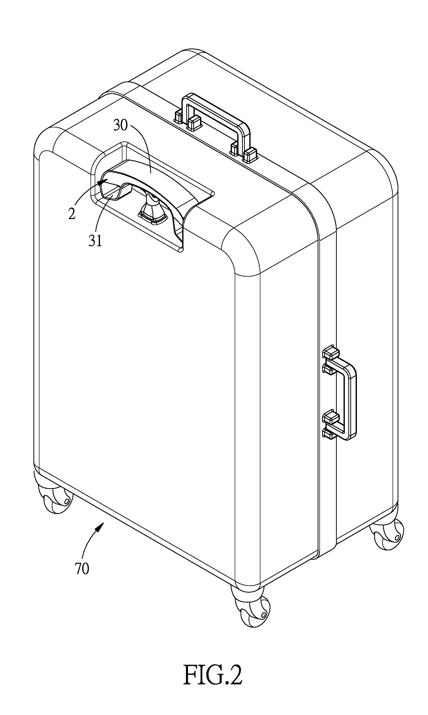 Handle structure for a draw bar of a luggage case