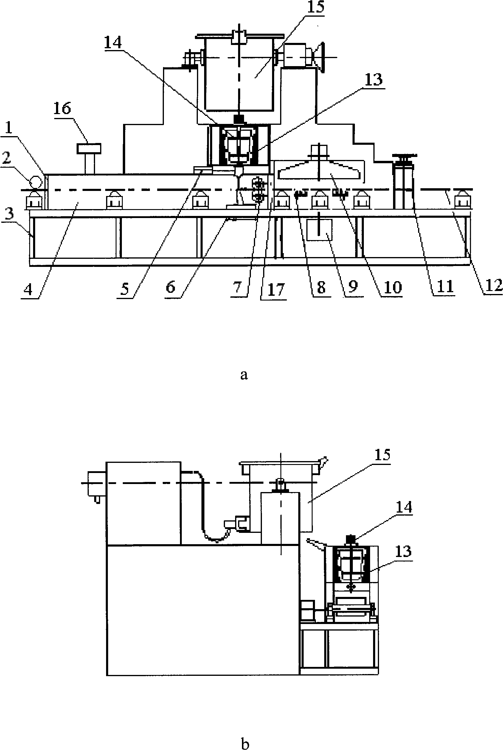 Continuous casting heat composite apparatus and method for preparing copper lead alloy-steel shaft bushing material