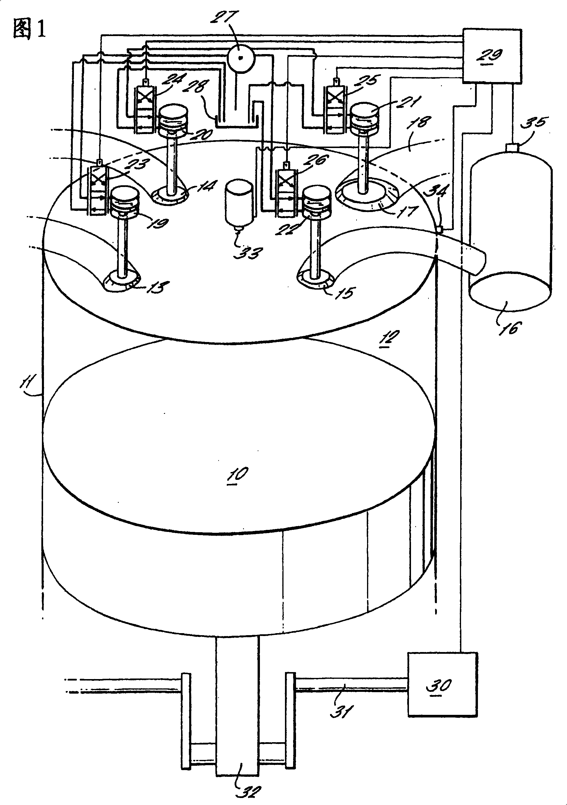 An engine with a plurality of operating modes including operation by compressed air