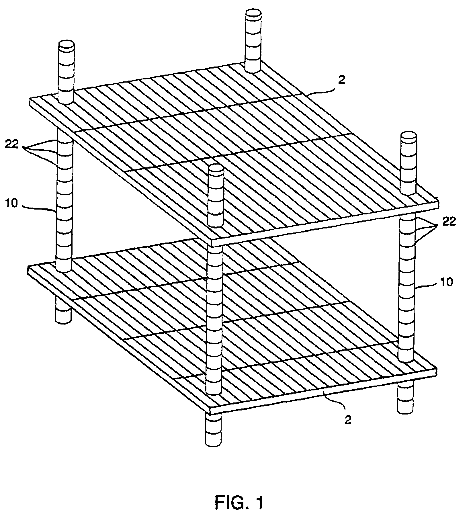 Pole connector assembly and method for racks and shelving