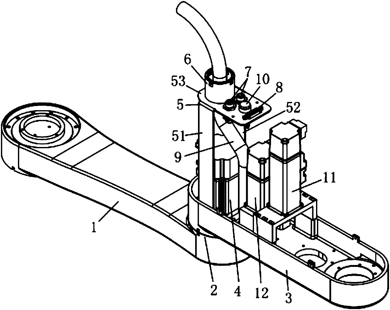 Four-axis industrial robot cable mounting structure