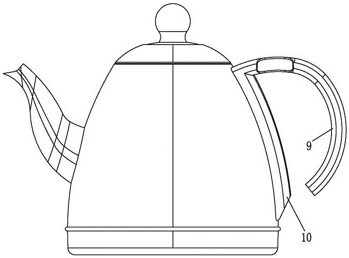 Electric heating kettle capable of filling water from kettle wall