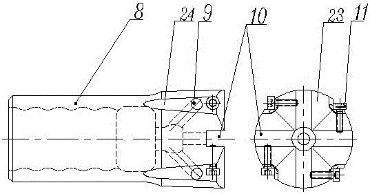 Combined cutting tool and processing method for processing holes