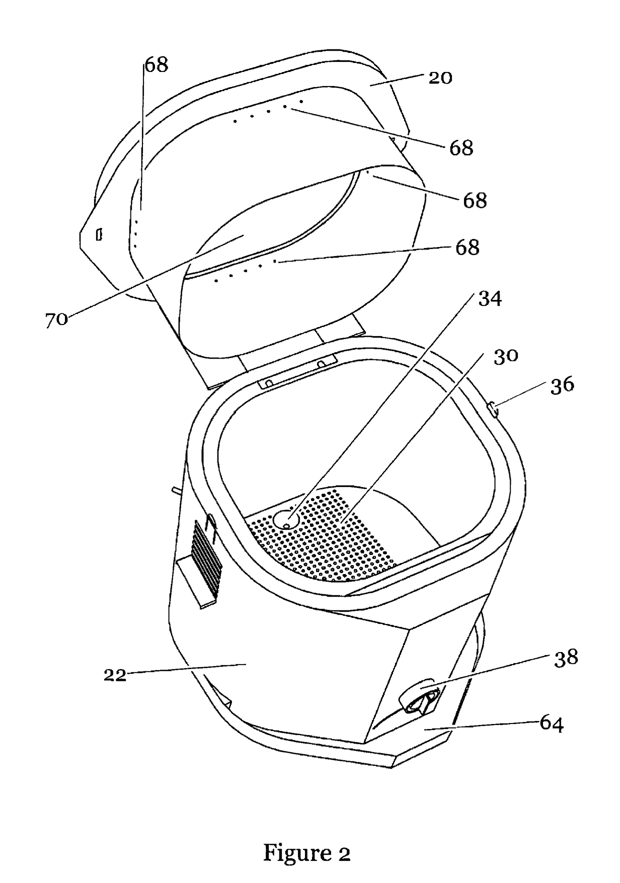 Device to efficiently cook foods using liquids and hot vapors
