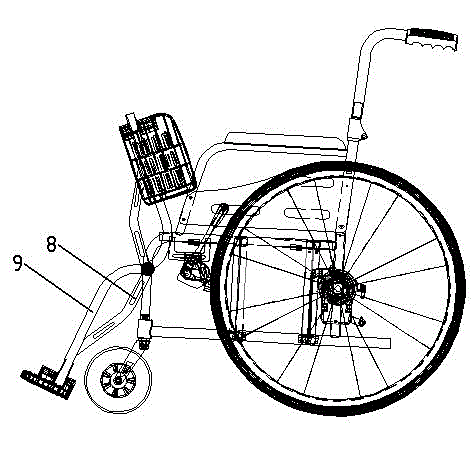 Wheelchair footrest adjusting device
