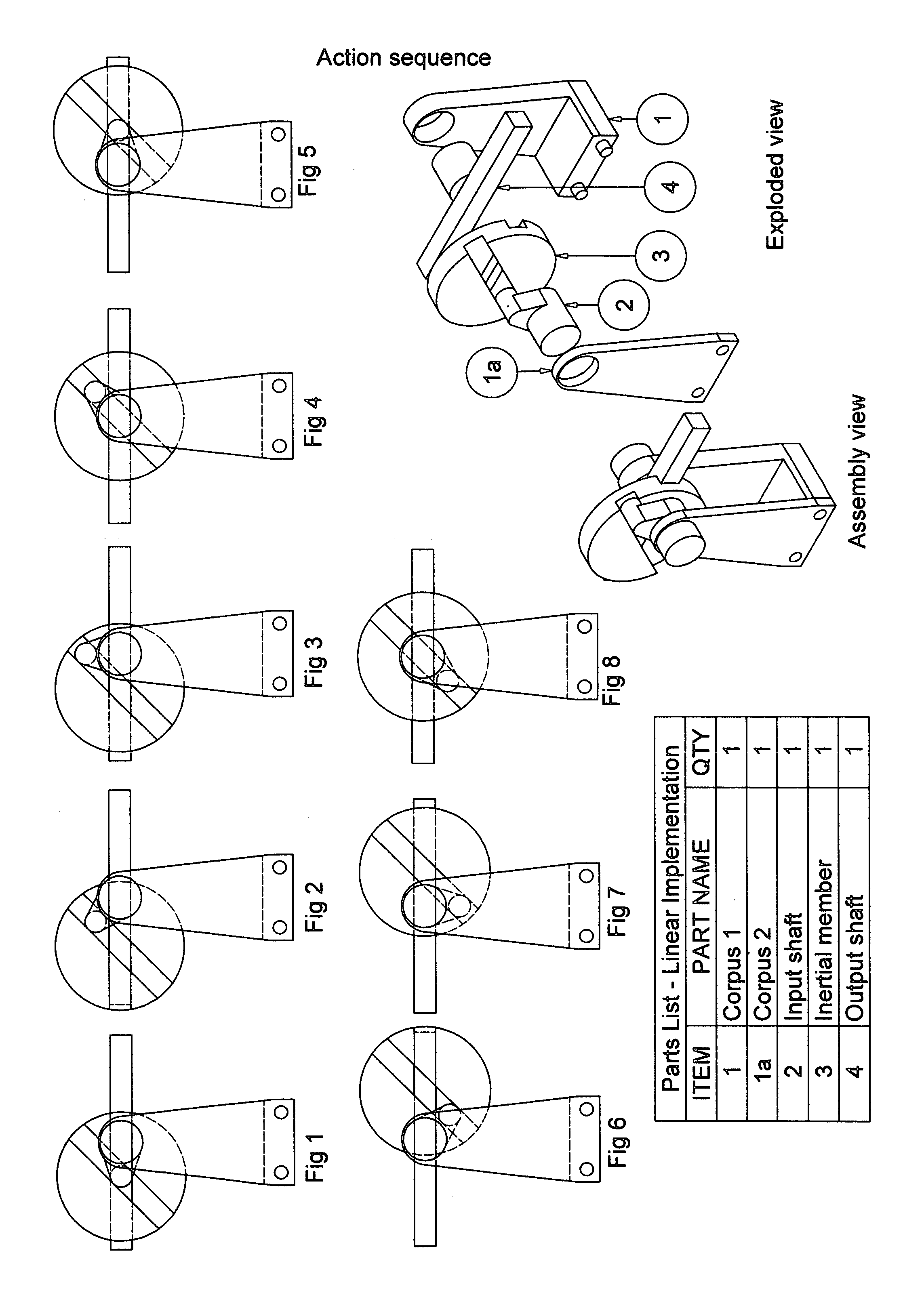 Method for kinetic (inertial) torque transmission and devices implementing it