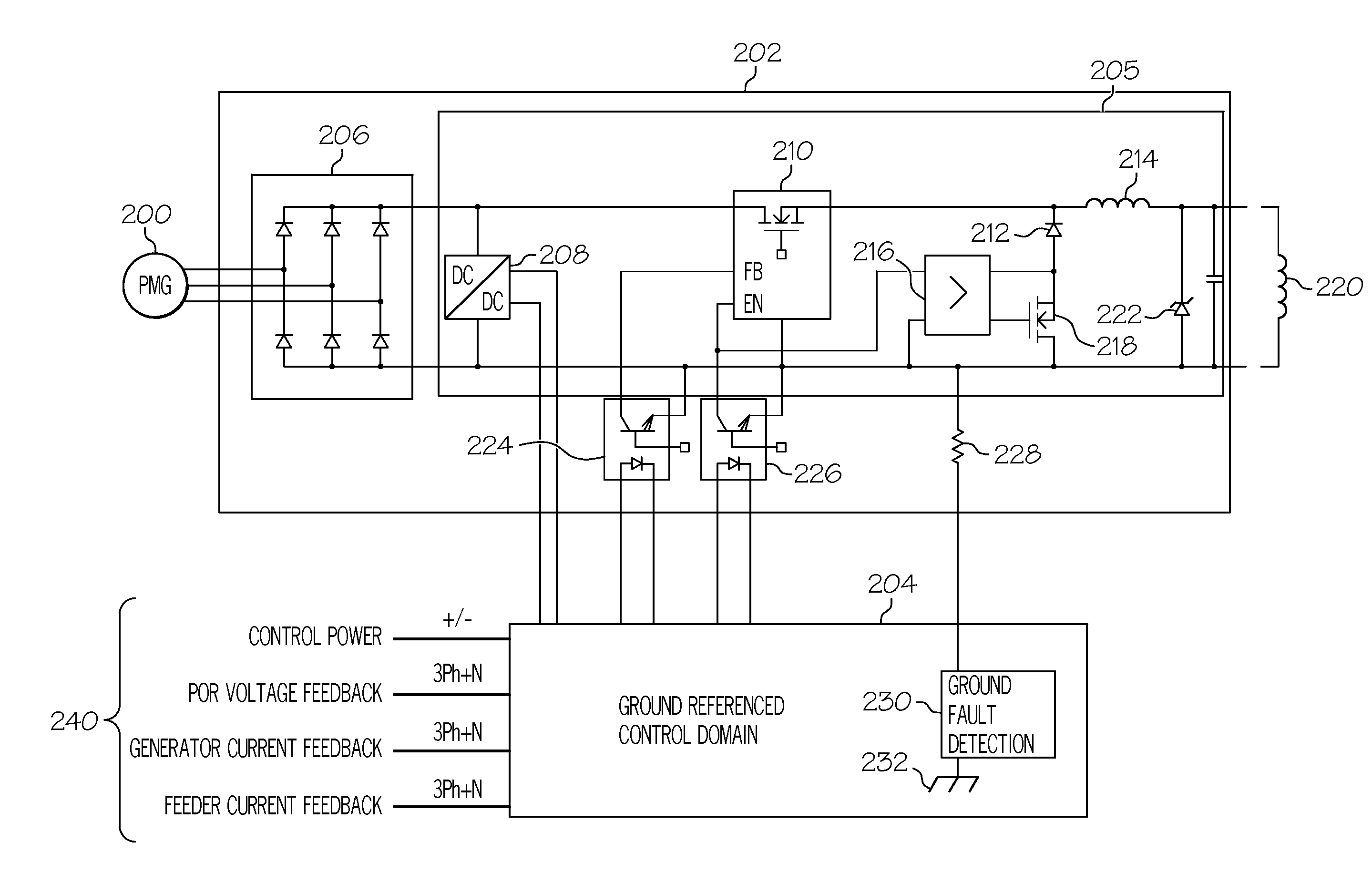 Isolated generator control unit (GCU)