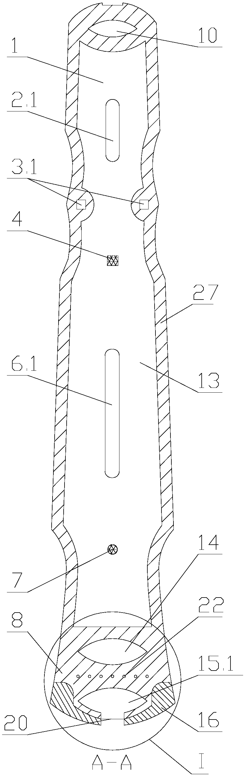 Acoustic shock type qin provided with tongue caves