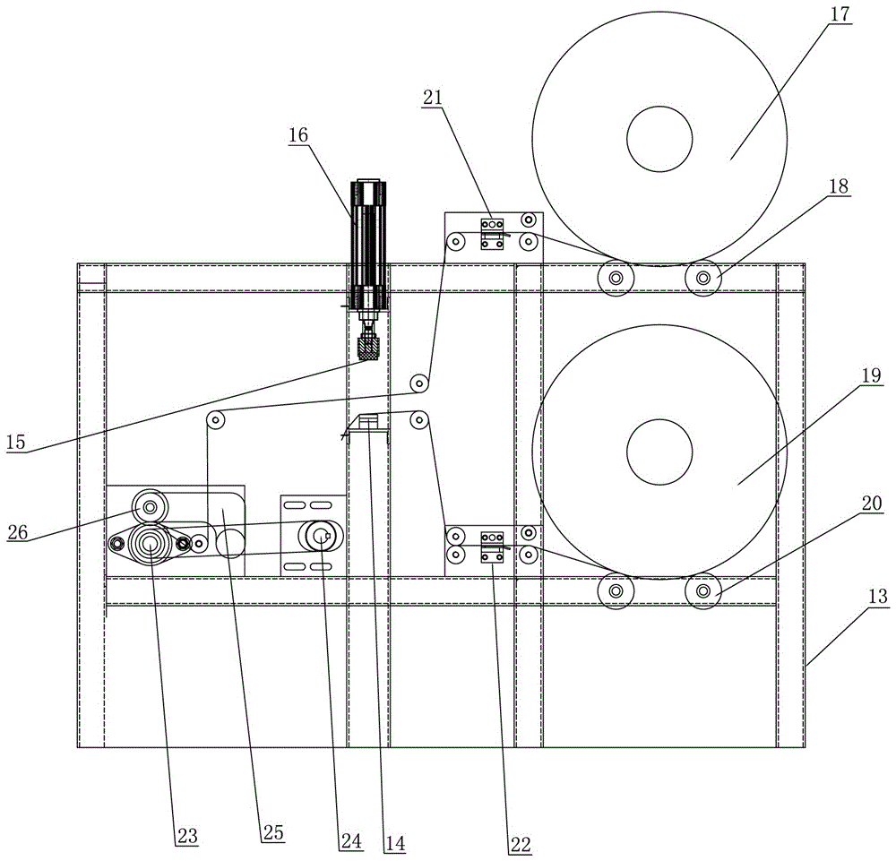 Automatic film changing device of film wrapping machine