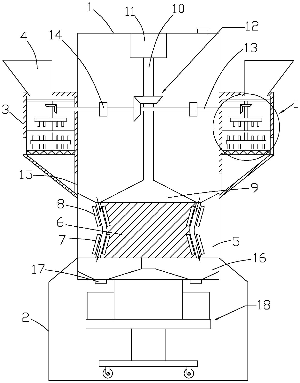 Foot patch powder grinding device for foot patch production and method