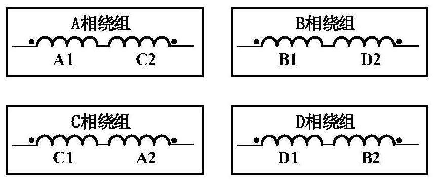 Four-phase electro-magnetic doubly salient motor