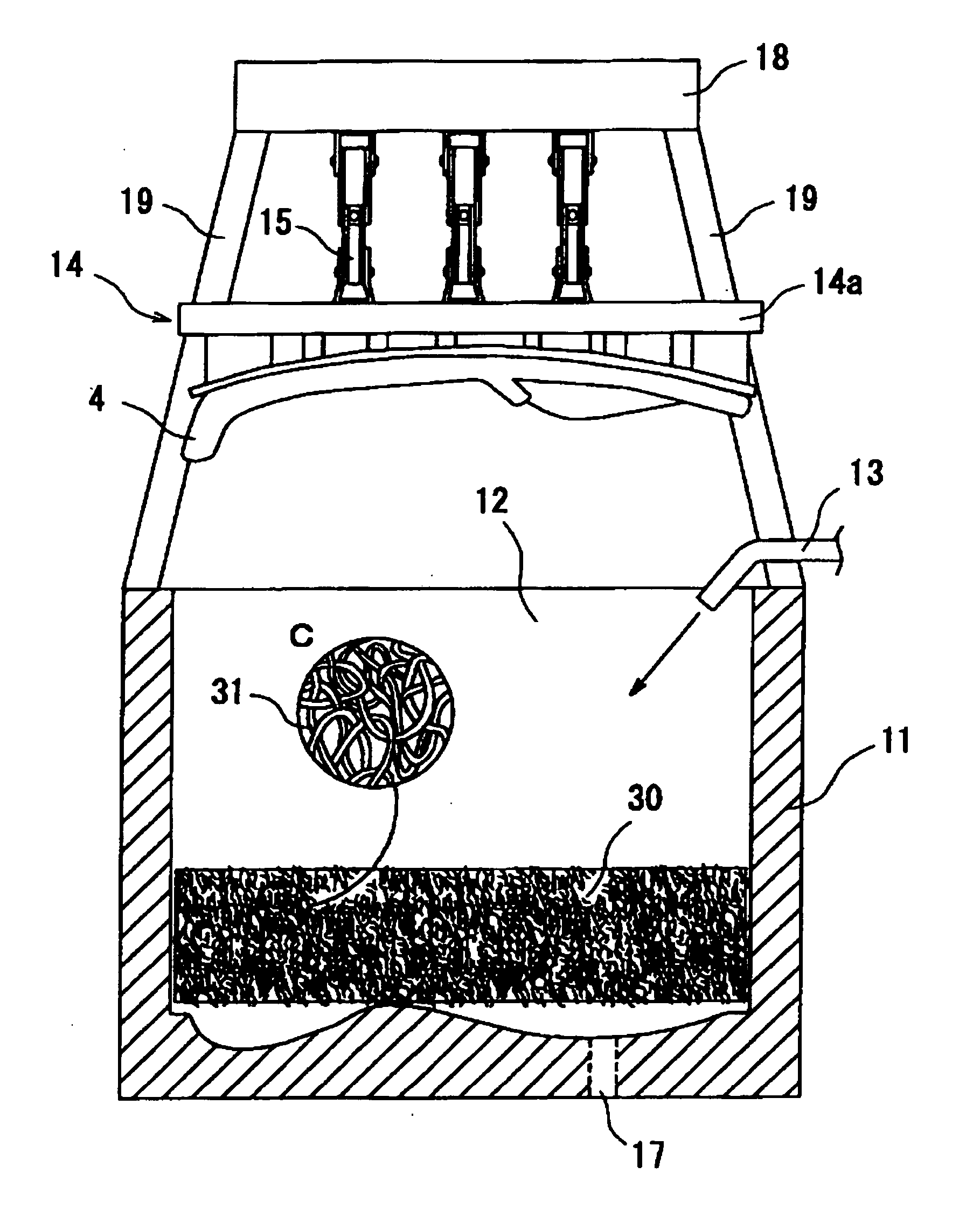 Cushion material formed of spring-structured resin-molded product, manufacturing method for the cushion material, and mold used for the manufacturing method