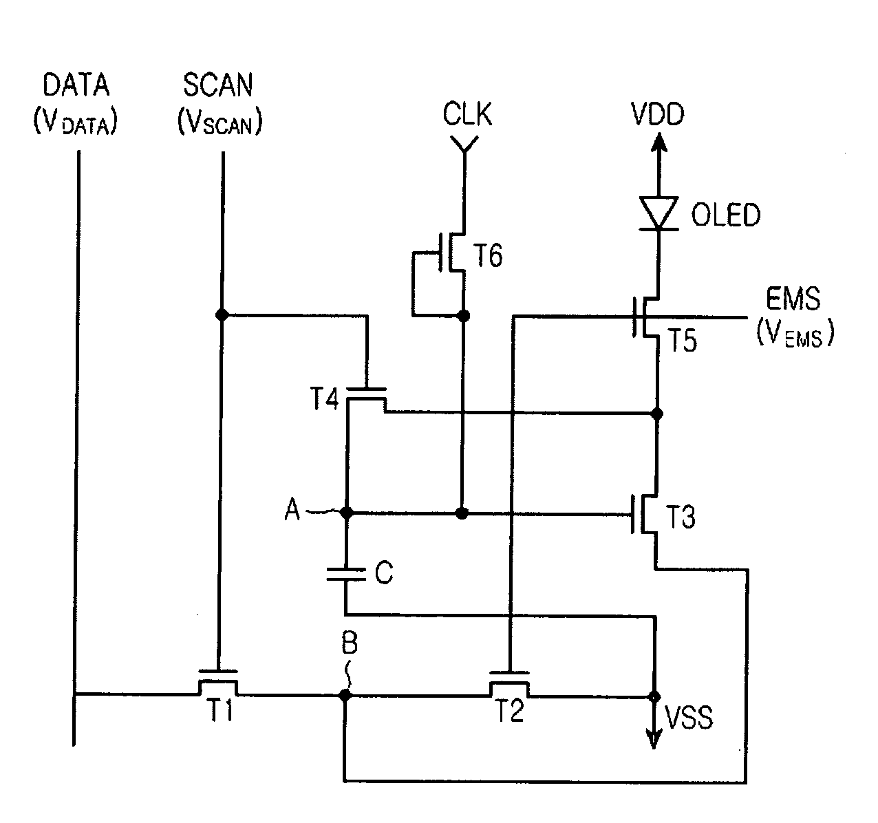 Pixel structure using voltage programming-type for active matrix organic light emitting device
