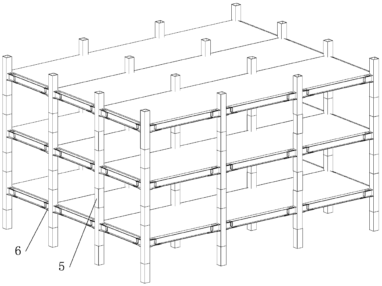 Z-shaped dual-clamp-plate joint assembly type H-shaped steel beam square steel tube column steel structure system