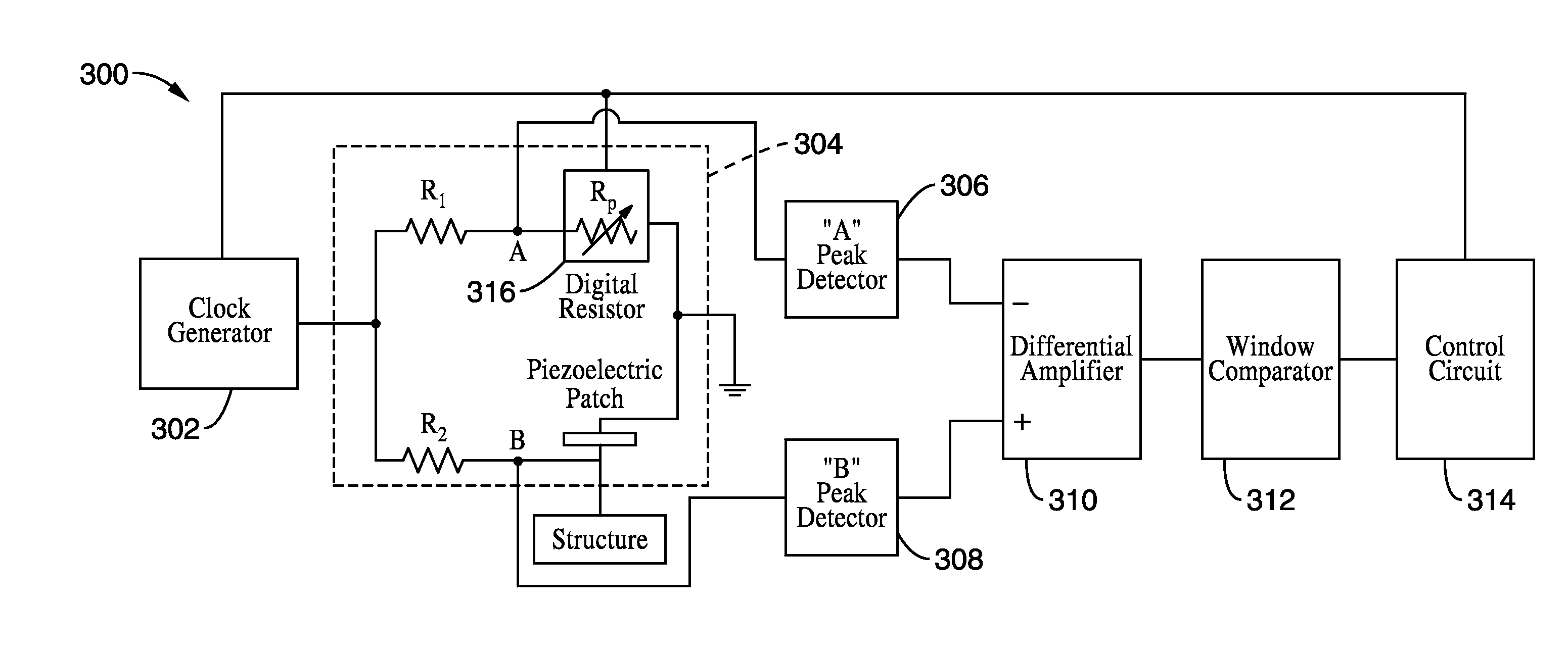 Structural health monitoring circuit