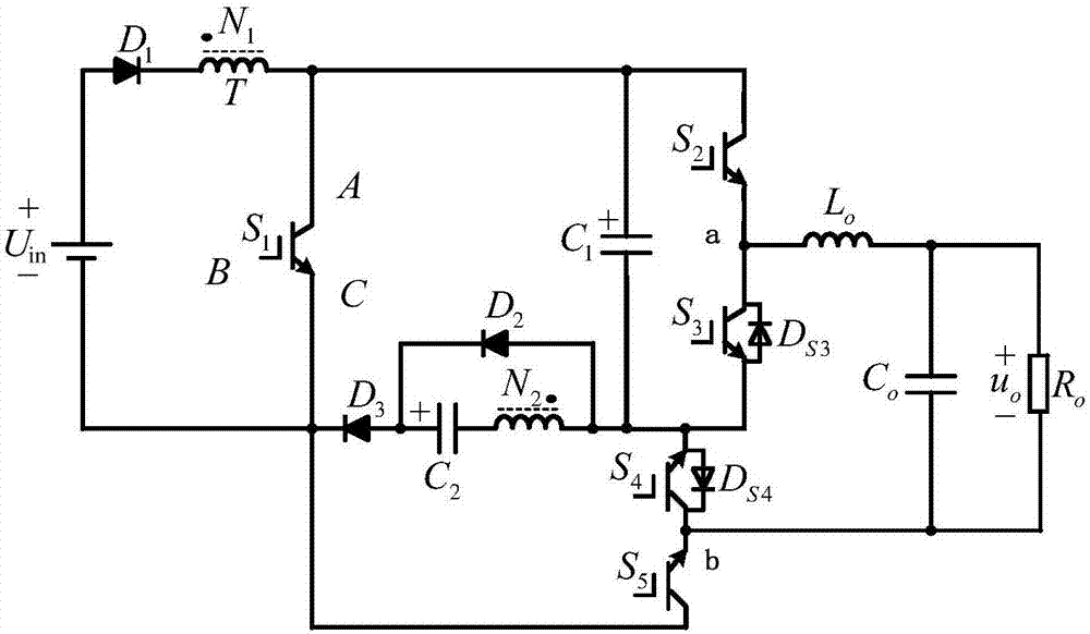 Coupling inductor employed boosting inverter and control method thereof