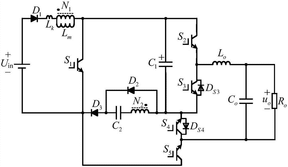 Coupling inductor employed boosting inverter and control method thereof