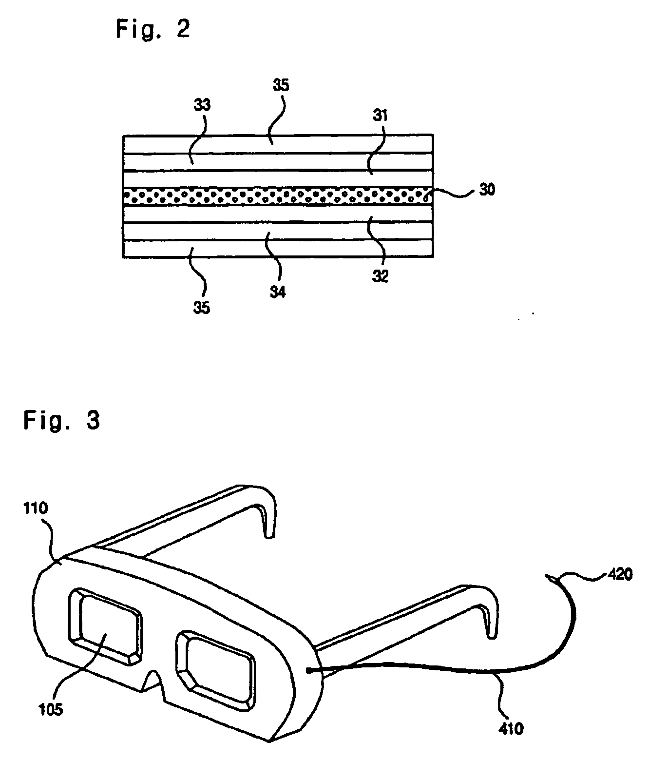 Glasses and classes lenses for stereoscopic image and system using the same