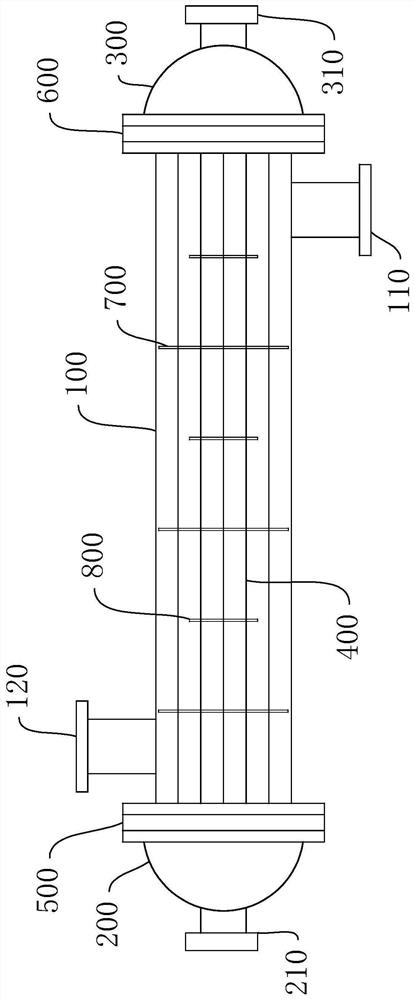 A shell and tube heat exchanger