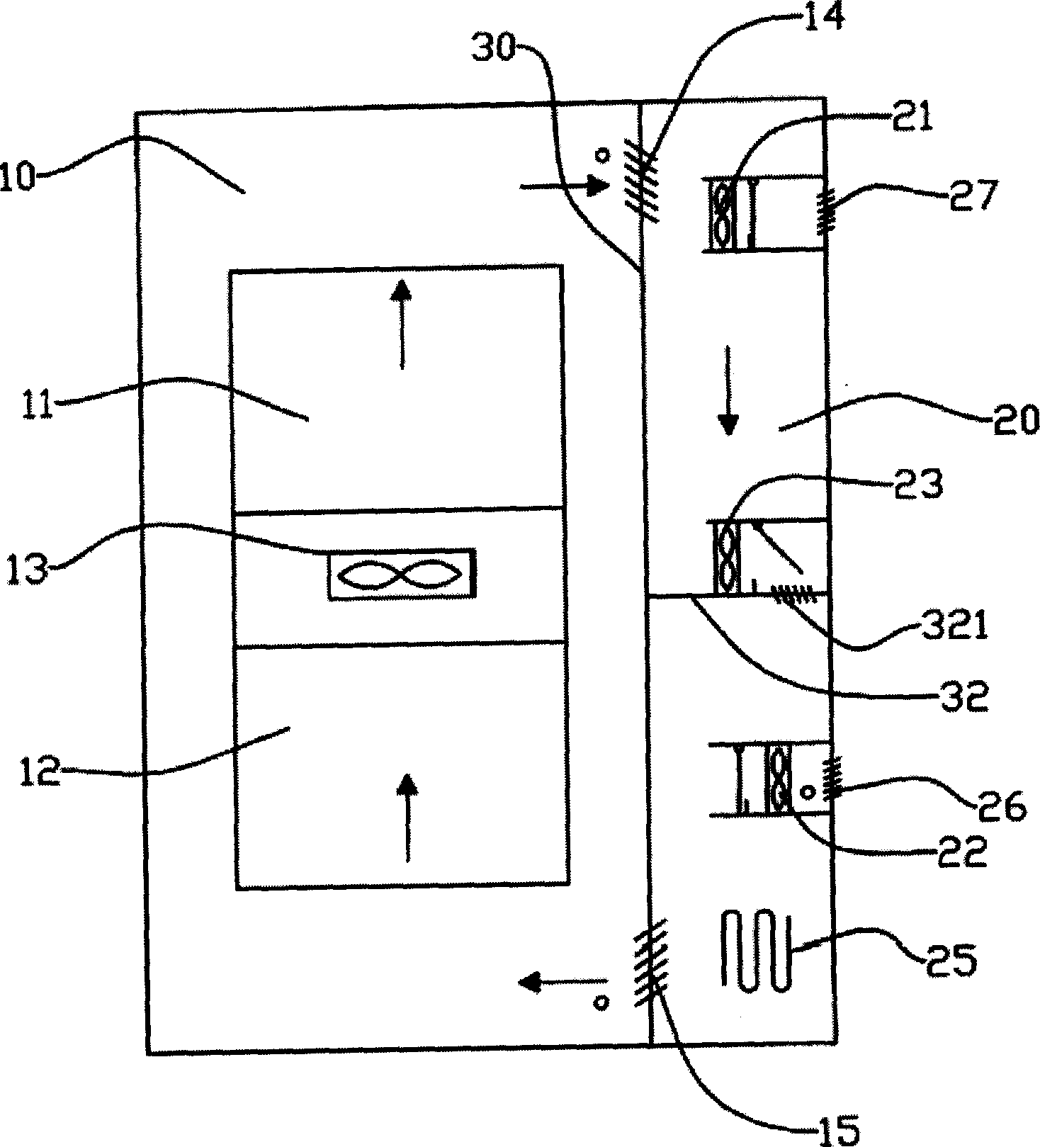 Machine-cabinet temperature controlling system, device and method