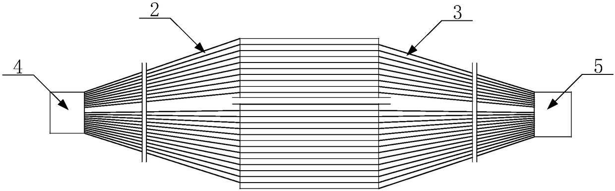 Optical fiber luminescent structure, pouring processing method and pouring device