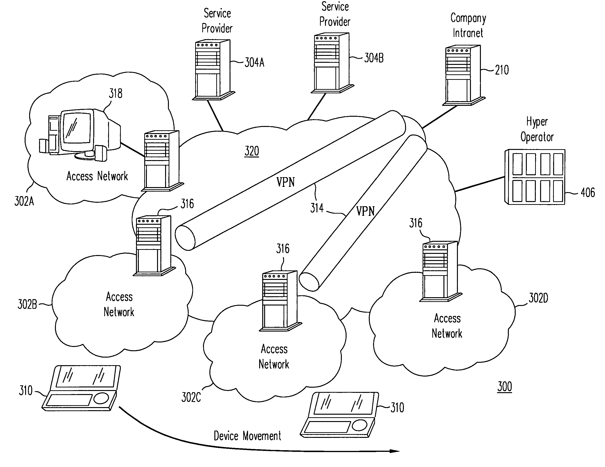 Method and associated apparatus for pre-authentication, preestablished virtual private network in heterogeneous access networks