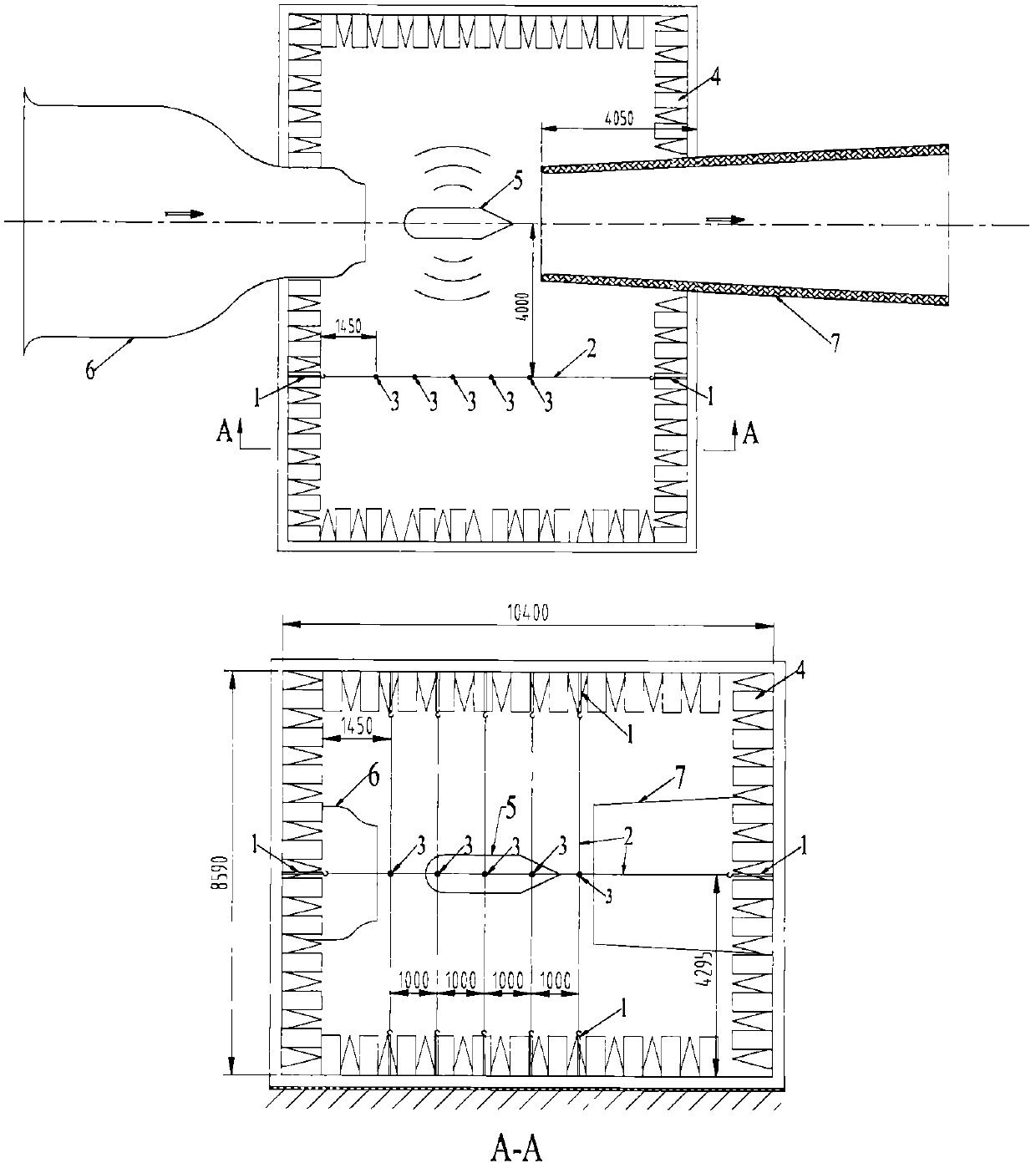 Sensor installation device for acoustic wind tunnel test