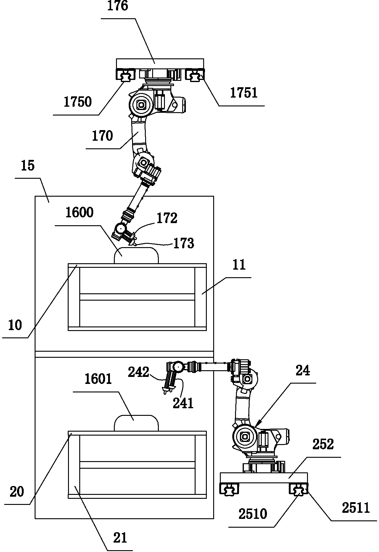 Automatic footwear production line with using space saved and automatic footwear making method