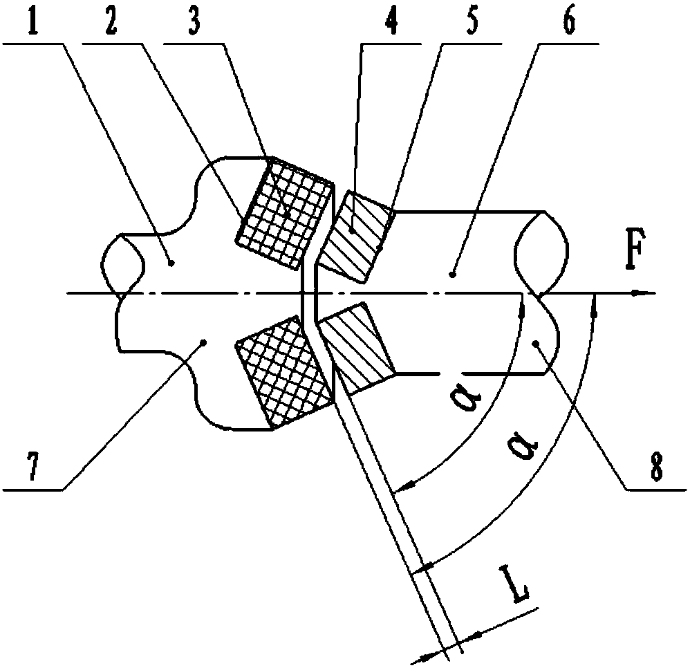 Centering noncontact axial force loading device and method