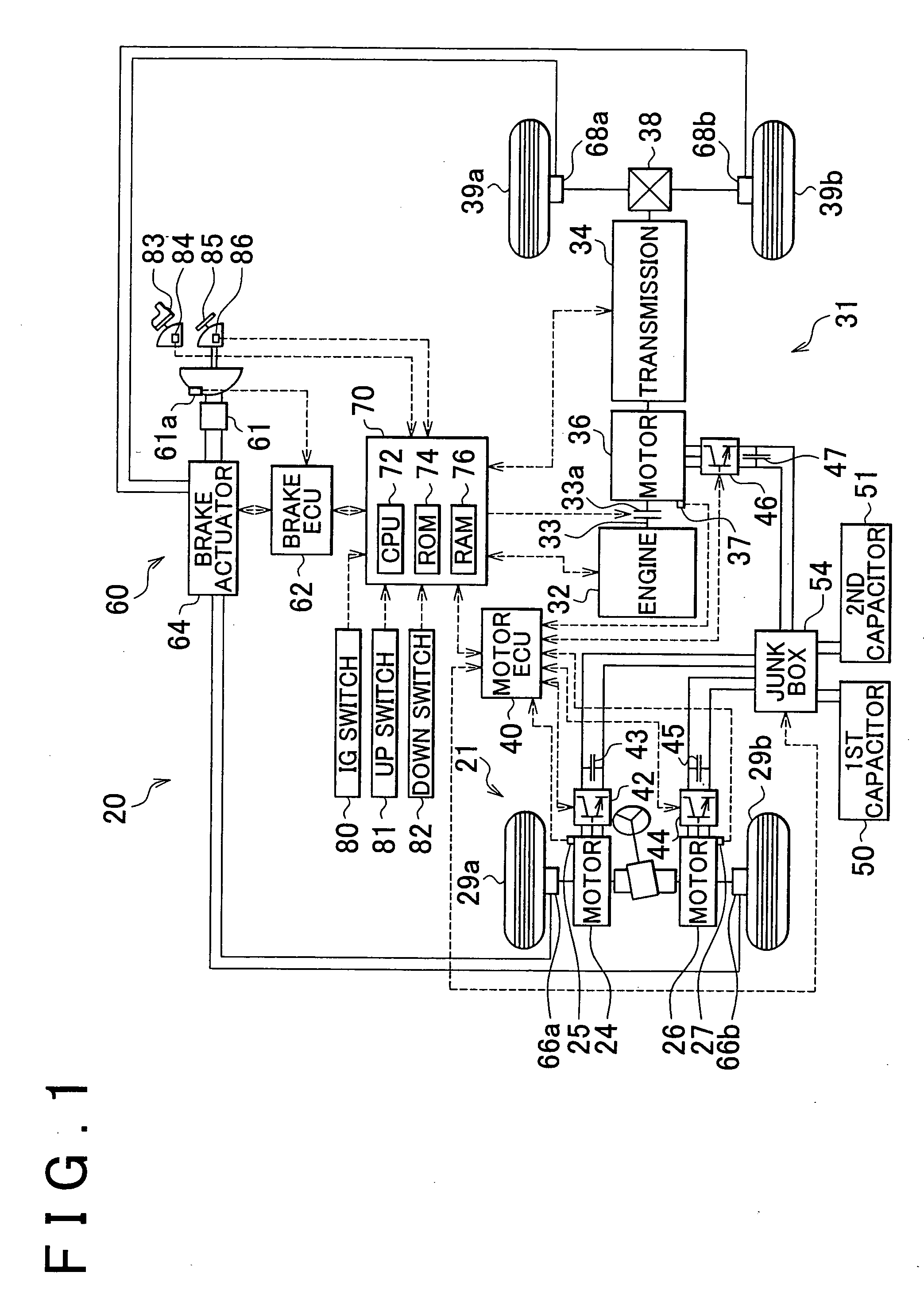 Drive device, hybrid vehicle equipped with the drive device, and control method for drive device