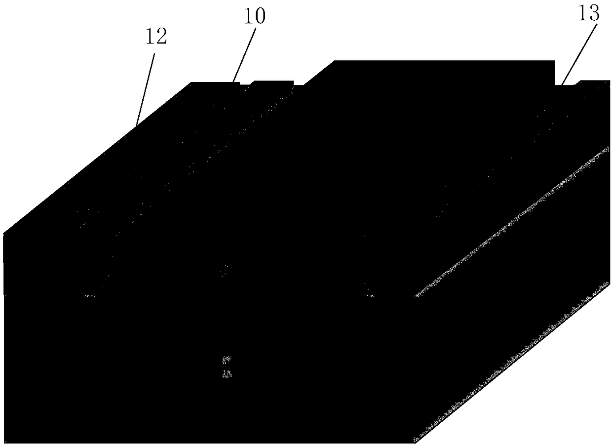 Transverse high-voltage device with low specific on-resistance