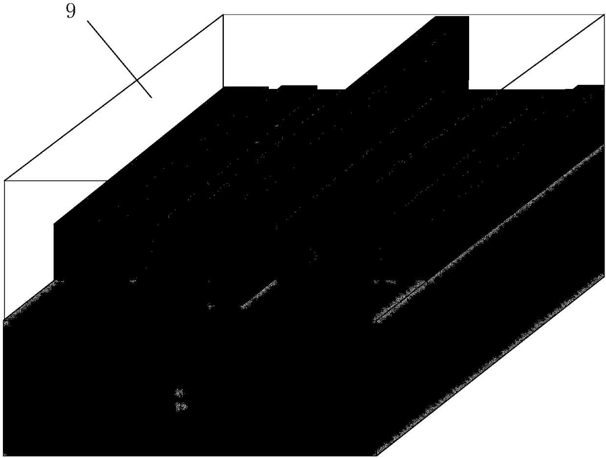 Transverse high-voltage device with low specific on-resistance