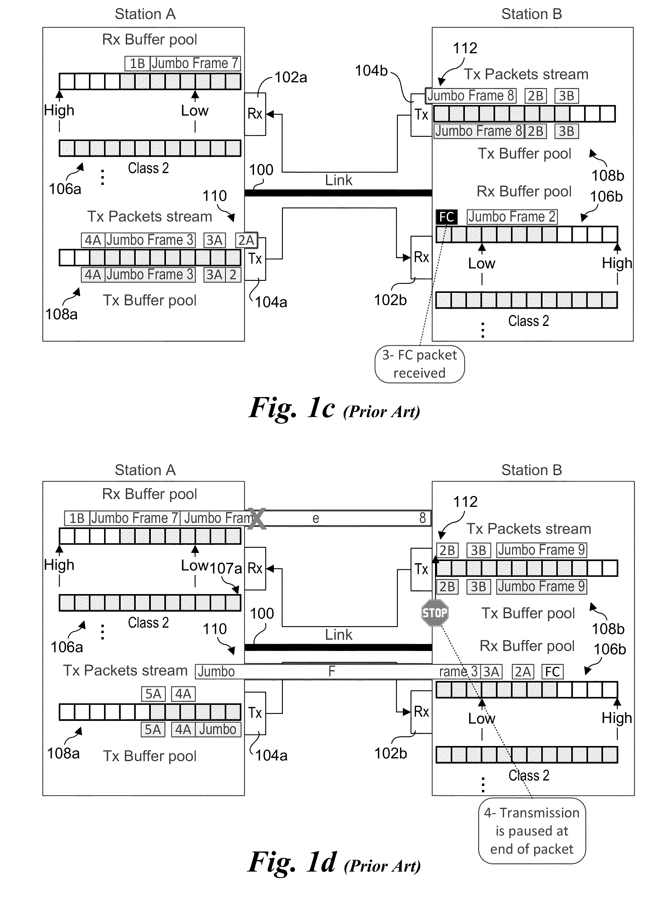 Flow control with reduced buffer usage for network devices