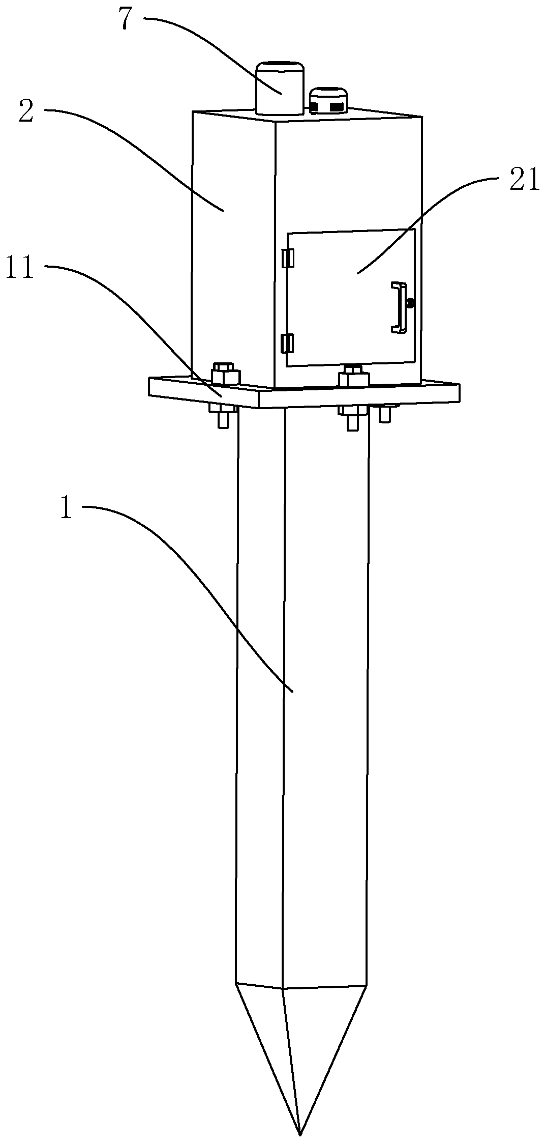 River levee side slope landslide detection device