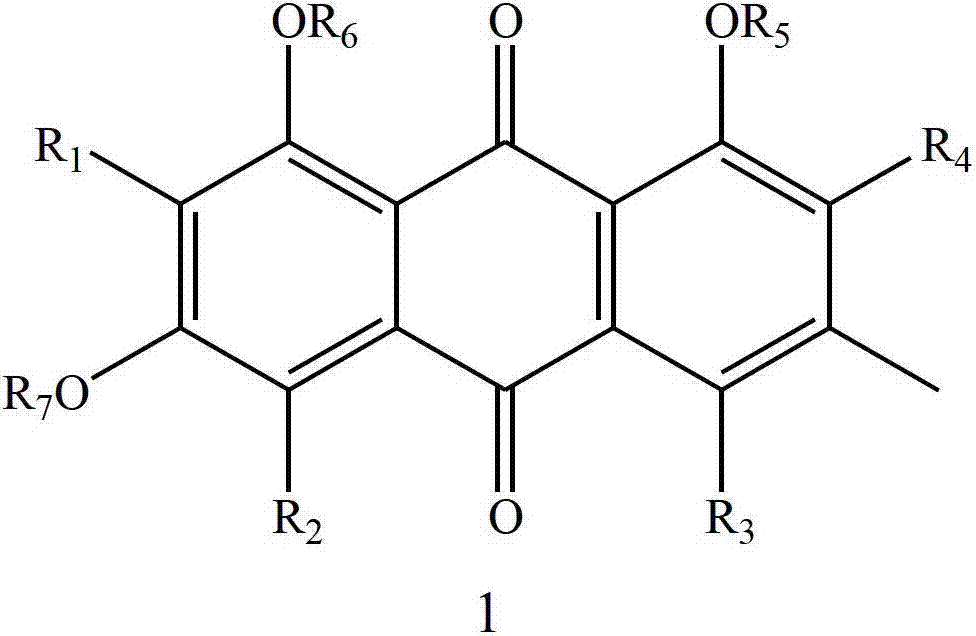 Emodin derivative and application thereof in preparing antibacterial agents