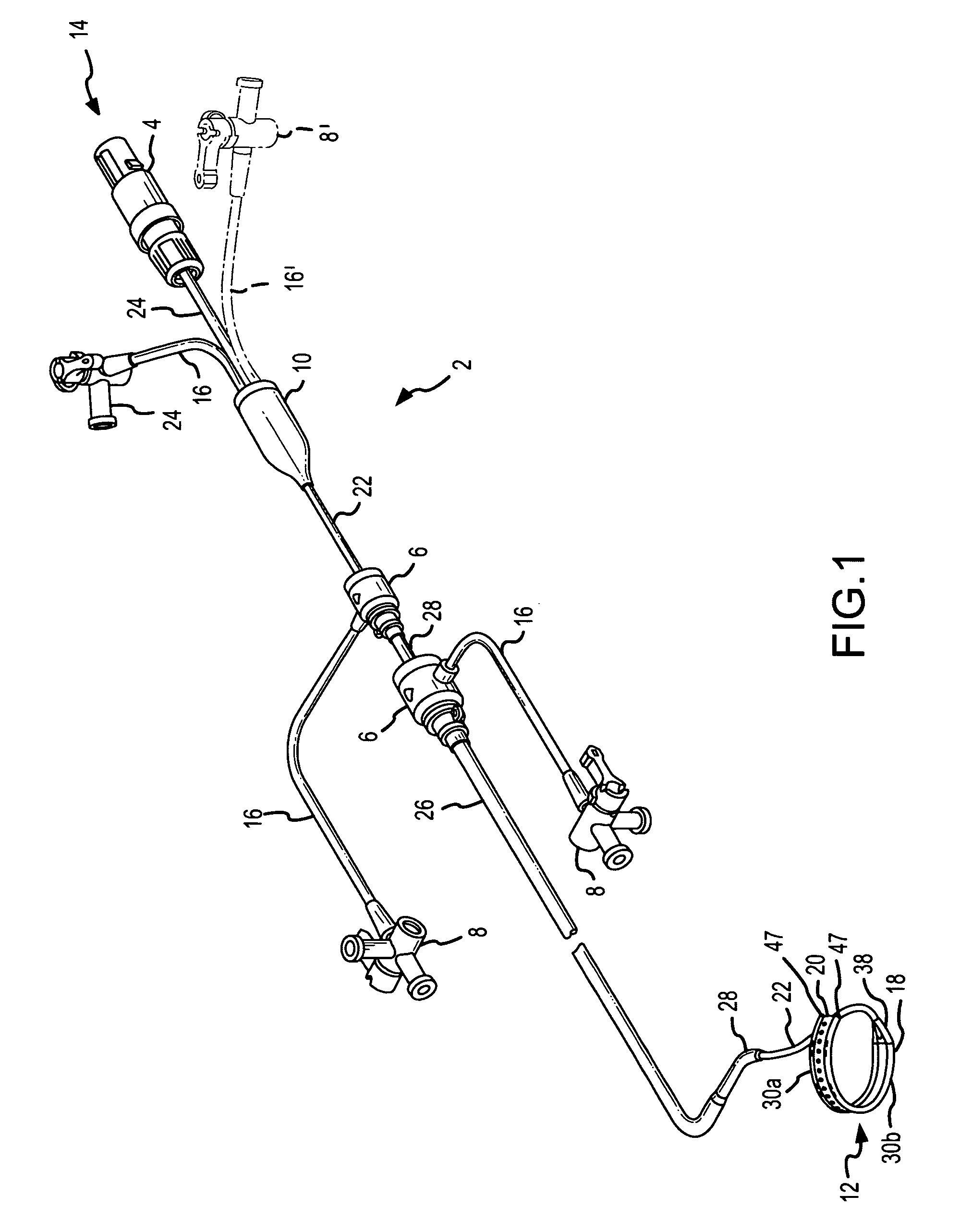 Catheter with bifurcated, collapsible tip for sensing and ablating