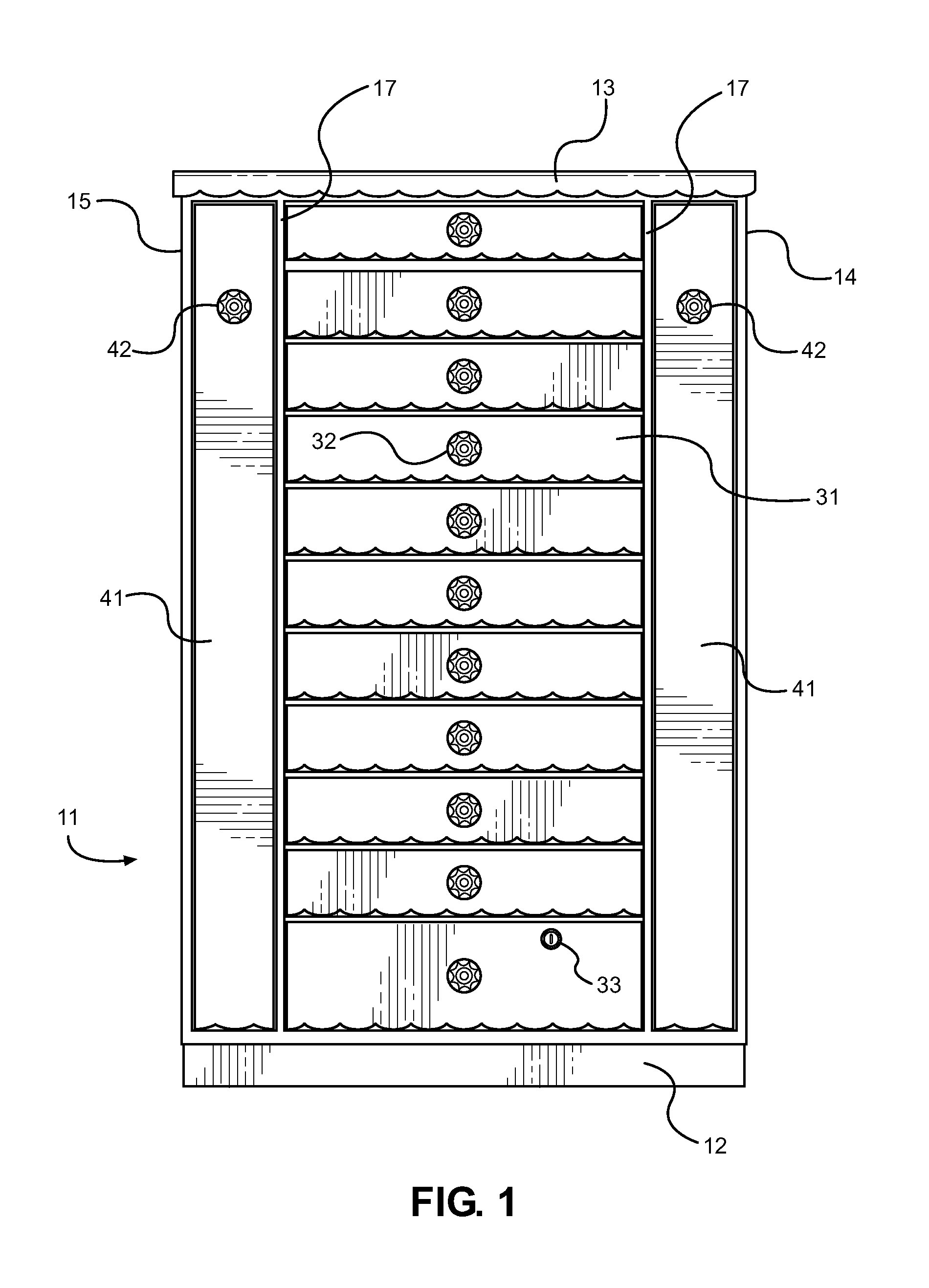 Jewelry and Accessory Storage Cabinet and Method of Organization