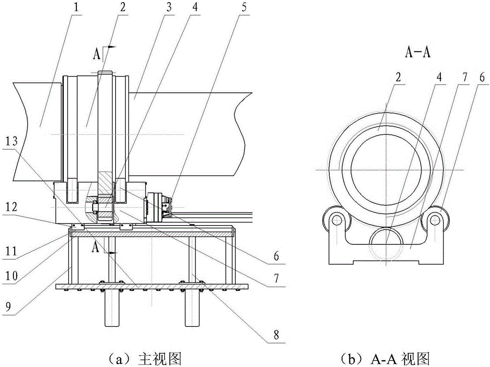 Locking and releasing device for large connecting piece