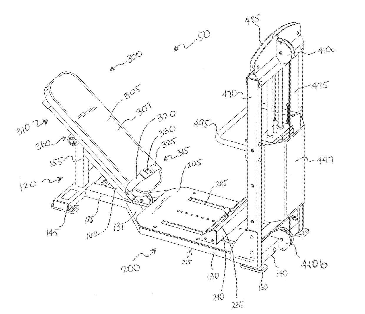 Exercise apparatus for performing a gluteal bridge movement