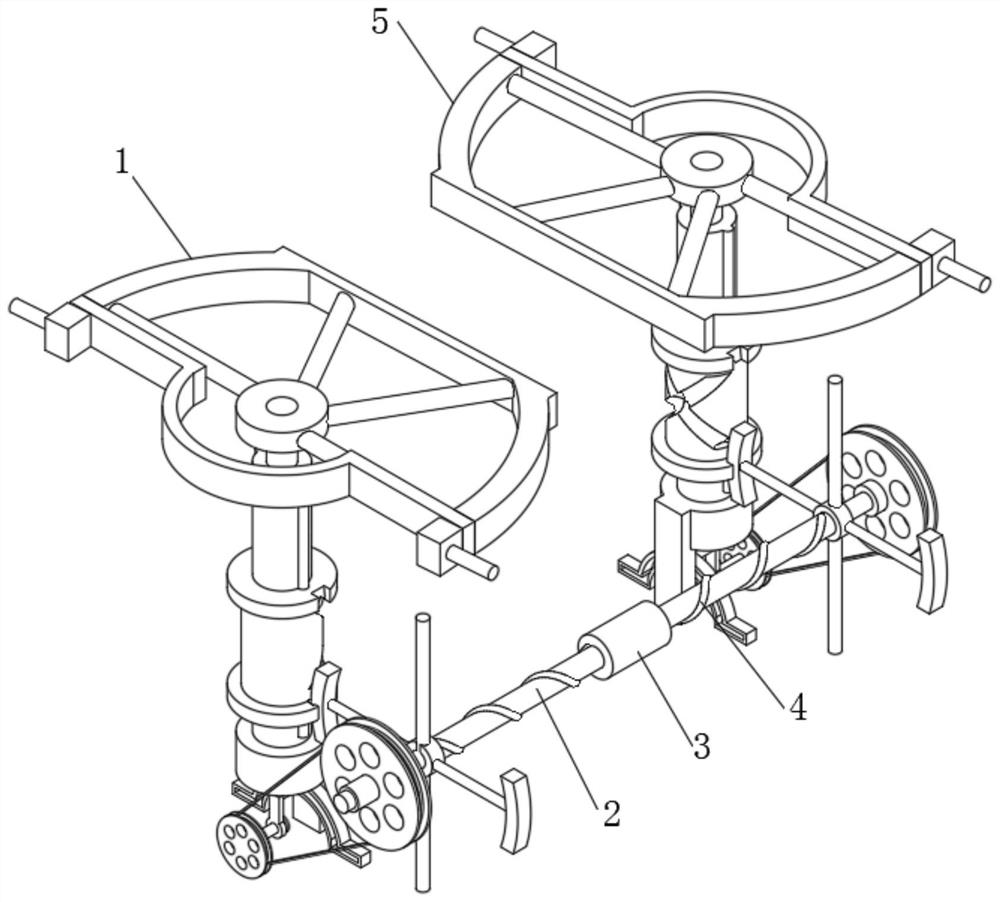 Symmetrical regulation type guide device for product transmission