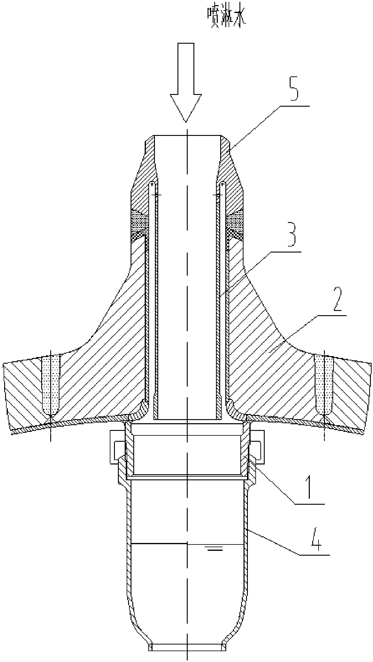 Pressurized water reactor pressure stabilizer spray head connecting structure with labyrinth seal structure