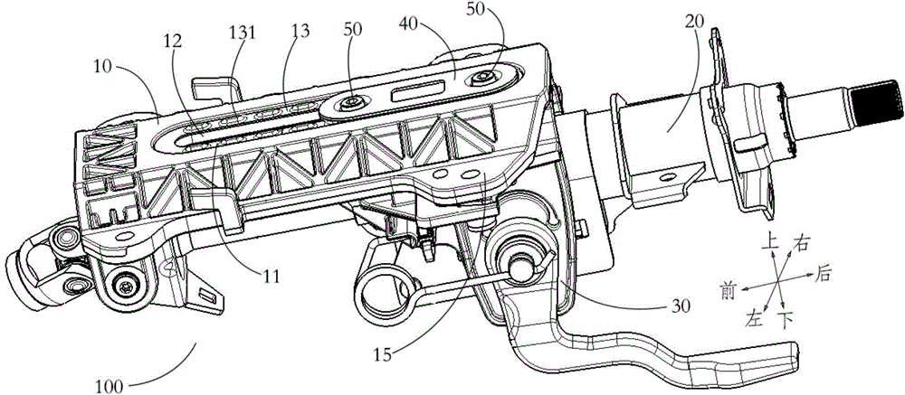 Steering column intrusion energy-absorbing assembly for vehicles and vehicle provided with the same