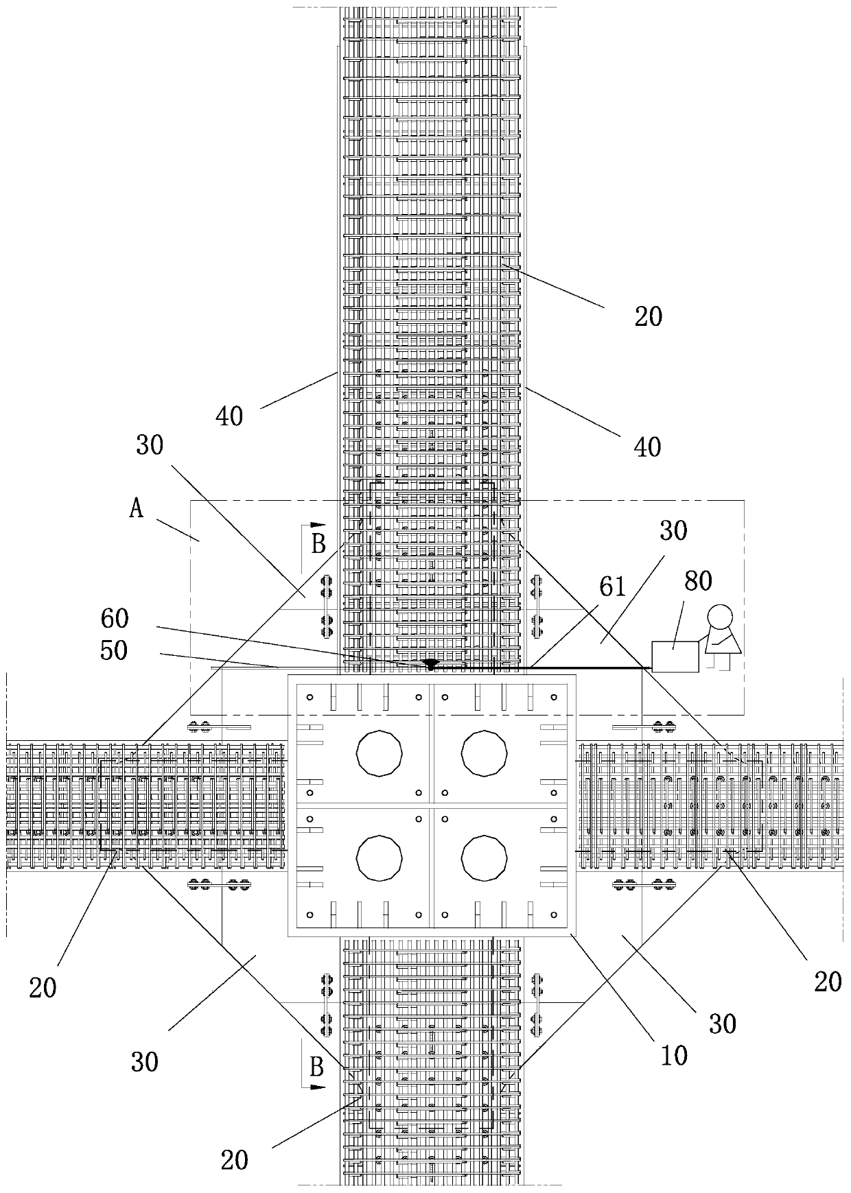 Stiffness beam column joint concrete pouring compactness monitoring method based on endoscope