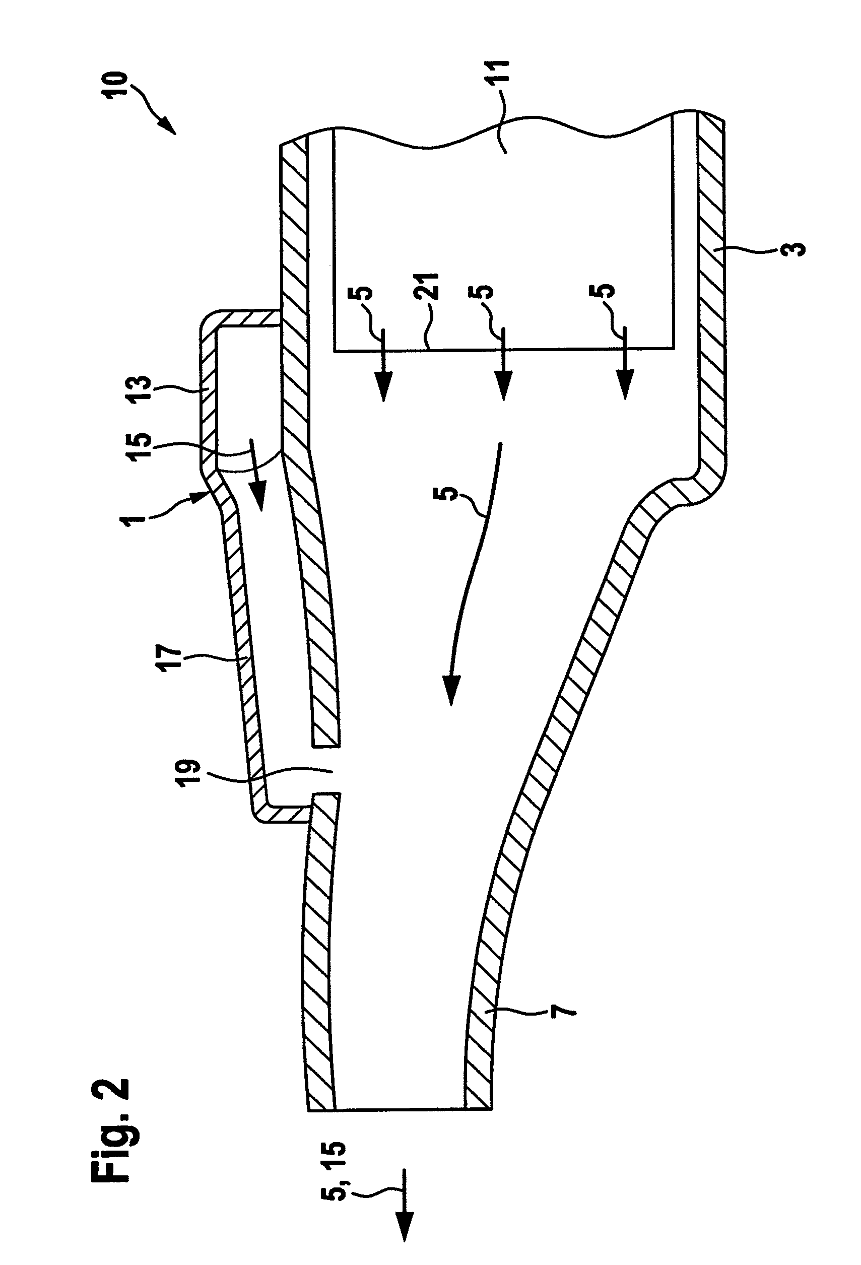 Charging fluid intake module and internal combustion engine