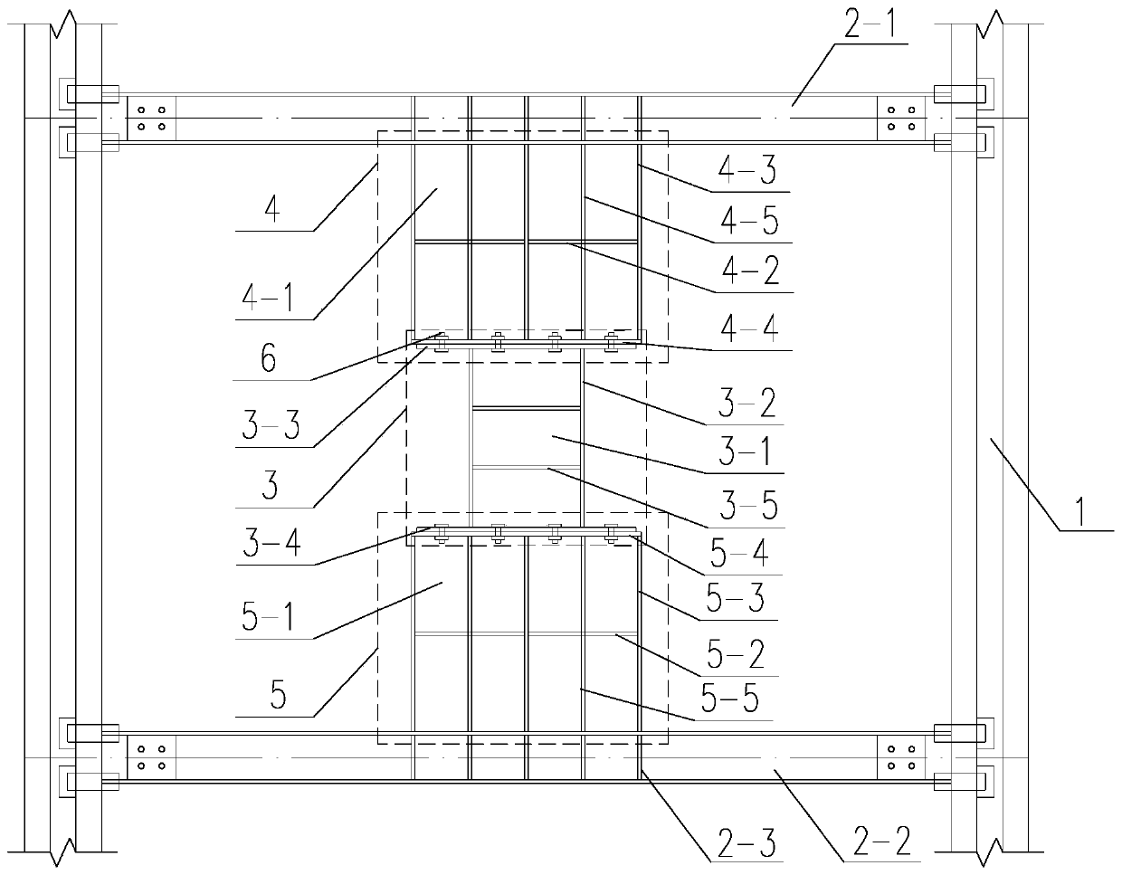 Combined special-shaped column structure system using soft steel damping wall